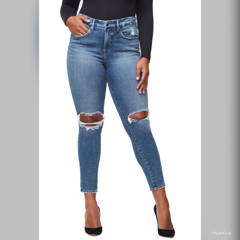 Good American Good Legs Crop Blue 261